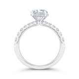 Shah Luxury 14K White Gold Oval Cut Diamond Halo Engagement Ring (With Center) photo 4