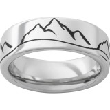 Serinium Pipe Cut Band with Mountain Range Laser Engraving photo