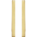 14K Yellow Triangle Hoop Earrings photo 2