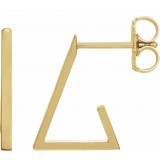 14K Yellow Triangle Hoop Earrings photo