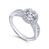 Gabriel & Co. 14k White Gold Entwined Halo Engagement Ring photo 3