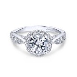 Gabriel & Co. 14k White Gold Entwined Halo Engagement Ring photo