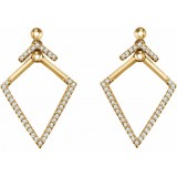 14K Yellow 1/4 CTW Geometric Diamond Earrings photo 2