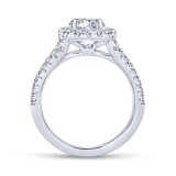 Gabriel & Co. 14k White Gold Contemporary Halo Engagement Ring photo 2