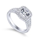 Gabriel & Co. 14k White Gold Contemporary Halo Engagement Ring photo 3