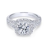 Gabriel & Co. 14k White Gold Contemporary Halo Engagement Ring photo