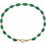 14K Yellow Lab-Grown Emerald 7.25 Bracelet photo