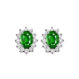 Gems One 14Kt White Gold Diamond (3/8Ctw) & Emerald (7/8 Ctw) Earring photo