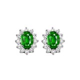 Gems One 14Kt White Gold Diamond (3/8Ctw) & Emerald (7/8 Ctw) Earring photo