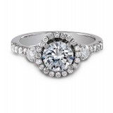 18k White Gold Elegant Halo Diamond Engagement Ring photo