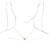 14K Yellow Pink Sapphire & 1/6 CTW Diamond 16 Necklace photo 3