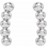 14K White 8.3x1.9 mm Curved Beaded Earrings photo 2