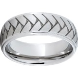 Serinium Domed Grooved Edge Band with Weave Laser Engraving photo