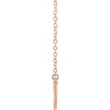 14K Rose Curved 19.9 Bar Necklace photo 2