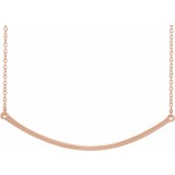 14K Rose Curved 19.9 Bar Necklace photo
