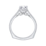 Shah Luxury 14K White Gold Round Diamond Solitaire with Accents Engagement Ring (Semi-Mount) photo 4