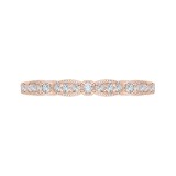 Shah Luxury 14K Rose Gold Round Diamond Vintage Wedding Band photo