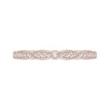 Shah Luxury 14K Rose Gold Round Diamond Vintage Wedding Band photo