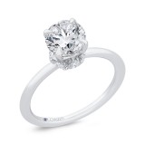 Shah Luxury 14K White Gold Round Cut Diamond Solitaire Plus Engagement Ring (Semi-Mount) photo 2