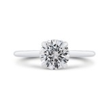 Shah Luxury 14K White Gold Round Cut Diamond Solitaire Plus Engagement Ring (Semi-Mount) photo