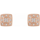 14K Rose 1/10 CTW Diamond Cluster Earrings photo 2