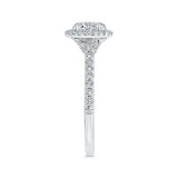 Shah Luxury Round Diamond Halo Engagement Ring In 14K White Gold (Semi-Mount) photo 3