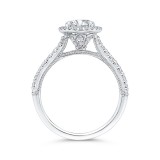 Shah Luxury Round Diamond Halo Engagement Ring In 14K White Gold (Semi-Mount) photo 4