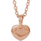 14K Rose .01 CT Diamond Youth Heart 16 Necklace photo 3