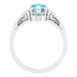 14K White Blue Zircon Ring photo 2