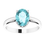 14K White Blue Zircon Ring photo 3