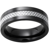 Black Diamond Ceramic Band with 4mm Carbon Fiber Inlay photo