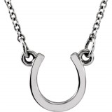 14K White Tiny Poshu00ae Horseshoe 16-18 Necklace photo