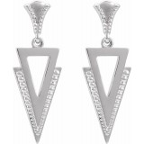 14K White Geometric Dangle Earrings photo 2