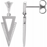 14K White Geometric Dangle Earrings photo