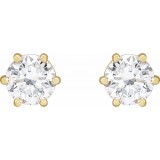 14K Yellow 5 mm SI2-SI3 1 CTW Diamond 6-Prong Wire Basket Earrings photo 2