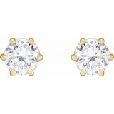 14K Yellow 5 mm SI2-SI3 1 CTW Diamond 6-Prong Wire Basket Earrings photo 2