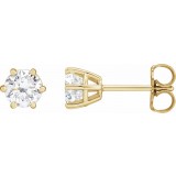 14K Yellow 5 mm SI2-SI3 1 CTW Diamond 6-Prong Wire Basket Earrings photo