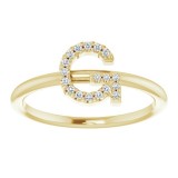 14K Yellow .08 CTW Diamond Initial G Ring photo 3