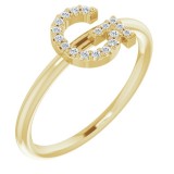 14K Yellow .08 CTW Diamond Initial G Ring photo