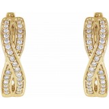 14K Yellow 1/5 CTW Diamond Infinity-Inspired Hoop Earrings photo 2
