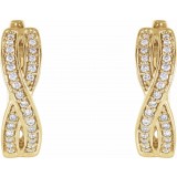 14K Yellow 1/5 CTW Diamond Infinity-Inspired Hoop Earrings photo 2