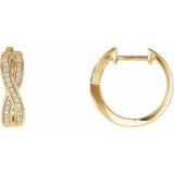 14K Yellow 1/5 CTW Diamond Infinity-Inspired Hoop Earrings photo