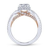 Gabriel & Co. 14k Two Tone Gold Crown Twisted Engagement Ring photo 2