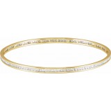 14K Yellow  2 1/4 CTW Diamond Stackable Bangle 8 Bracelet photo 2