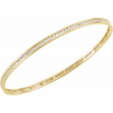 14K Yellow  2 1/4 CTW Diamond Stackable Bangle 8 Bracelet photo 3