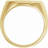 14K Yellow 27x19 mm Oval Signet Ring photo 2