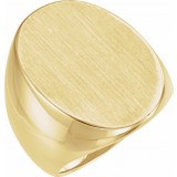 14K Yellow 27x19 mm Oval Signet Ring photo