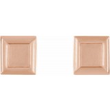 14K Rose Square Petite Earrings photo 2