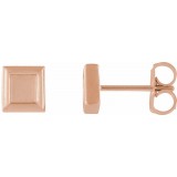 14K Rose Square Petite Earrings photo