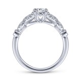 Gabriel & Co. 14k White Gold Victorian Split Shank Engagement Ring photo 2